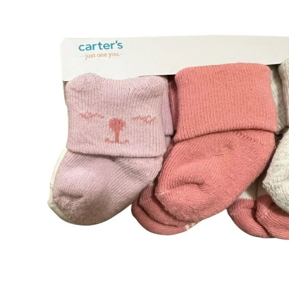 NEW Carter's Just One You Baby Girls' Terry Socks Pink 0-3M